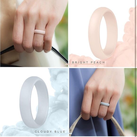 Silicone Wedding Bands Pack of 5 - Picture 4 of 4